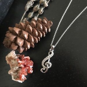 Swarovski Crystal Treble Clef Necklace 🎼